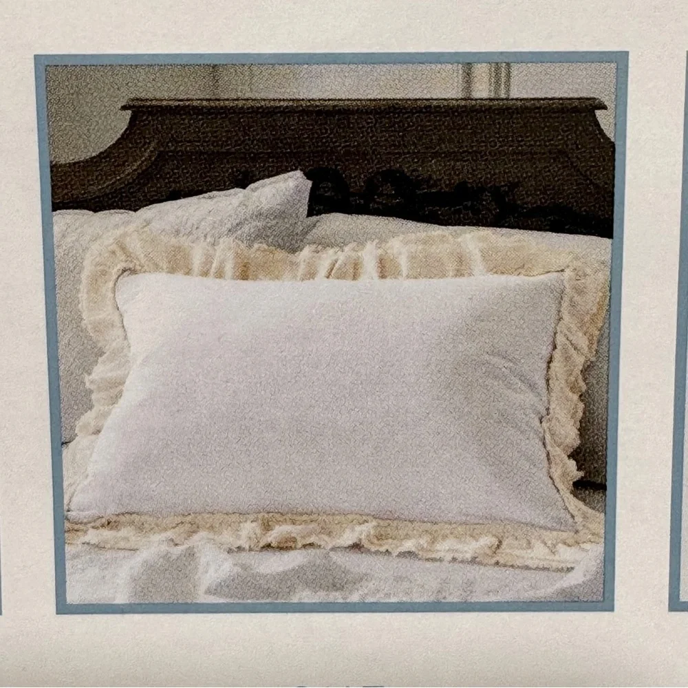 Simply Shabby Chic Linen/Cotton Raw Edge Ruffled Duvet Set - FULL/QUEEN